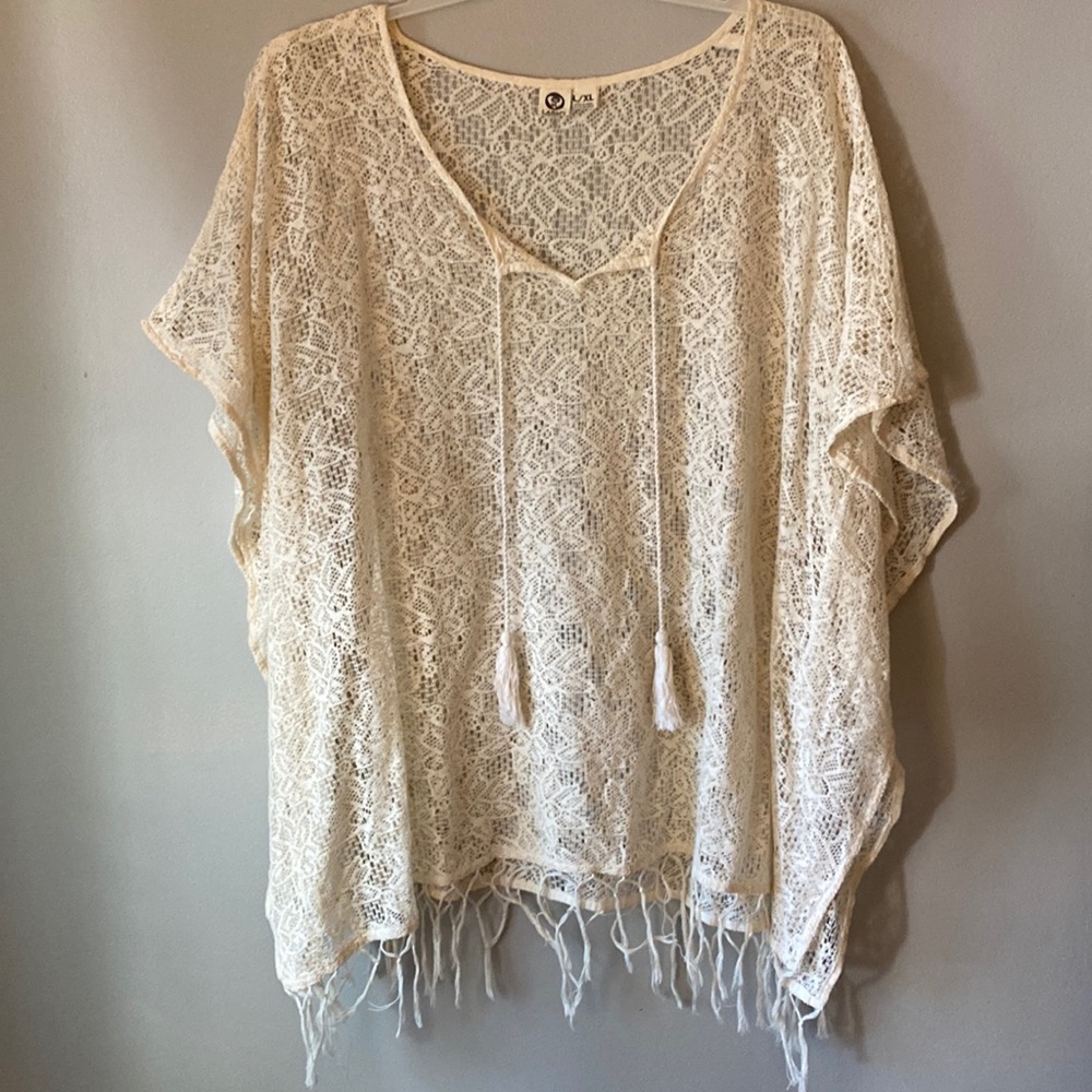 Lagaci Boho Cream Cover Up L/XL
